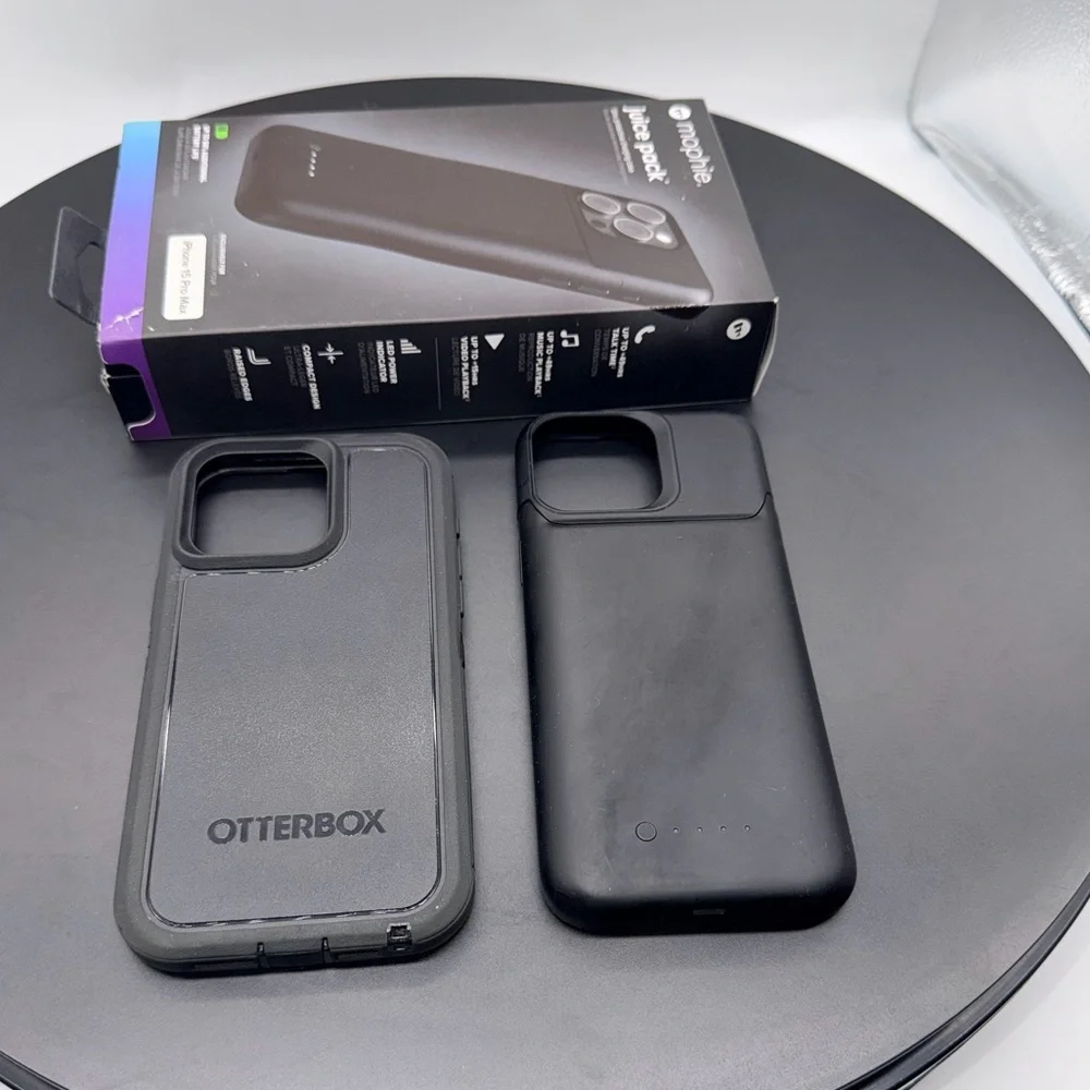 Mophie Juice Case & Otterbox MagSafe Defender Pro Case for iPHONE 15 PRO MAX